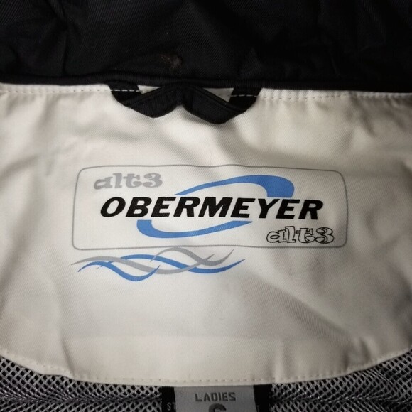 Vintage Obermeyer Waterproof Crop Fur Collar Hoodie Snow Jacket Womens 6 Black - Picture 8 of 10